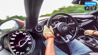 Giulia Quadrifoglio (510hp) - 0-300 km/h acceleration (60FPS)