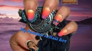 Disney Princess: Pocahontas nail art tutorial