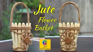 Beautiful Jute Flower Basket | Jute Craft Idea | Home decorating ideas handmade