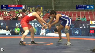 Repechage WW - 72 kg: P. POOJA (IND) df. B. BORISOVA (BUL) by VPO1, 11-6