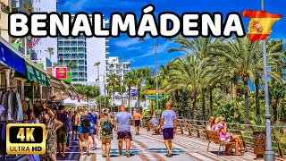 🇪🇦[4K] Benalmadena Spain Beach and Promenade Walk | Málaga, Costa del Sol