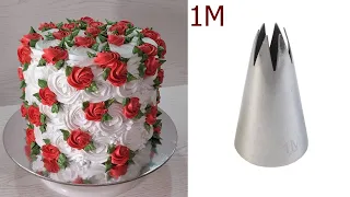 How to effectively decorate a cake with ONE nozzle? ITALIAN MERINGUE Frosting! Quick and EASY!