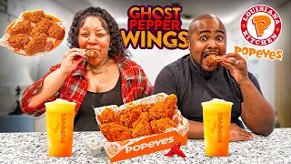 We Tried Popeye's New GHOST PEPPER Wings! *BAD IDEA*