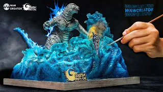 I Made Godzilla Took Down Battleship Diorama With Polymer Clay / Resin Art