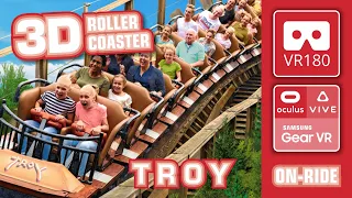 VR Roller Coaster VR 180 3D Experience - Troy 2019 | VR POV back row Toverland achtbaan Oculus VR360