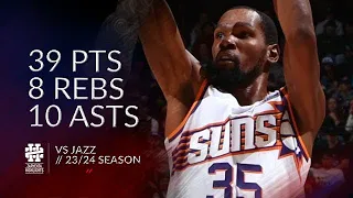 Kevin Durant 39 pts 8 rebs 10 asts vs Jazz 23/24 season