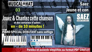 CHANSON 03 / SAEZ - JEUNE ET CON (TUTO 01 PIANO)