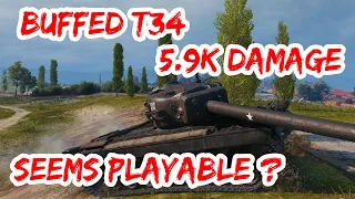 World Of Tanks ✅ Buffed T34 | 5.9K Damage Seems Playable