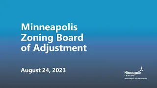 August 24, 2023 Zoning Board of Adjustment