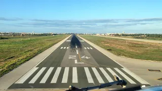 Boeing 737 landing cockpit view Palma De Mallorca