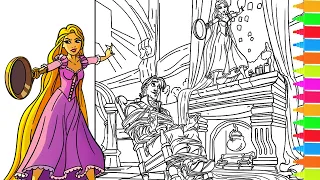 Coloring Rapunzel Meets Flynn Rider for the First Time | Disney Tangled Coloring Pages