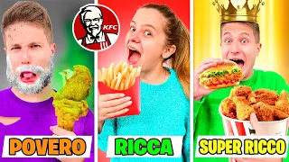 MANGIAMO SOLO CIBO KFC DA POVERI vs RICCHI vs SUPER RICCHI PER 24 ORE! *CHALLENGE*
