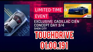 [Touchdrive] Asphalt 9 - EXCLUSIVE - CADILLAC CIEN CONCEPT DAY 3/4 - SHEN CITY - 01:00.191