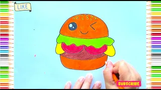 HAMBURGER KAWAII - COMMENT DESSINER UN HAMBURGER KAWAII