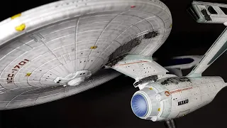 Building Polar Lights USS Enterprise Refit (with battle damage)