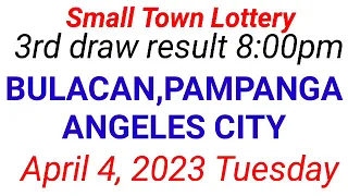 STL - BULACAN,PAMPANGA,ANGELES CITY April 4, 2023 3RD DRAW RESULT