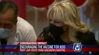 First lady visits Texas to tout COVID-19 vaccines