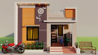 Small house with bike parking,3D 21*30 ghar ka naksha,21 by 30 house plan,21x30 3 bedroom house