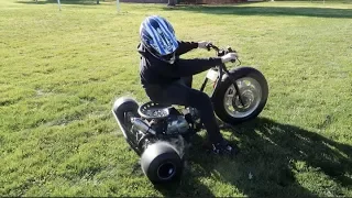 DRIFT TRIKE ON GRASS NO PVC SLEEVES.