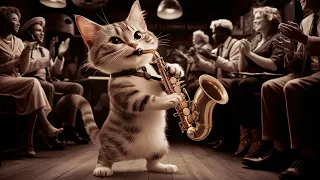 【Relaxing Saxophone】Retro #cat #relax #saxophone #music