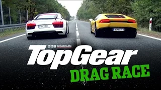 Drag Race TopGear Polska: Audi R8 V10 vs Lamborghini Huracan