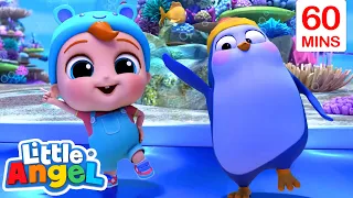 Fun Day At The Aquarium | Little Angel Sing Along Songs for Kids | Moonbug Kids Karaoke Time