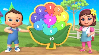 Learning Numbers With Flowers Numbers Wooden Toy Set - Little Baby Boy & Girl 3D Animated Cartoons