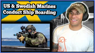 Swedish and US Marines Conduct Ship Boarding - US Marine reacts