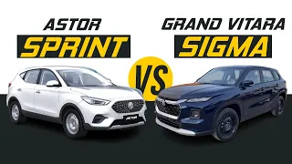 MG Astor Sprint vs Maruti Suzuki Grand Vitara Sigma | Which Car Is More Value For Money? | Mar 2024