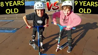 8 YEAR OLD VS 9 YEAR OLD! GAME OF SCOOT!
