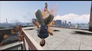 GTA 5 - Ragdolls And Crazy Falls N40. Moon Gravity - (Euphoria physics)