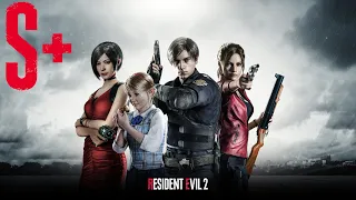 Resident Evil 2. Прохождение сценариев "А". Леон и Клэр. Хардкор. S+. [Без Урона. Без комментариев.]