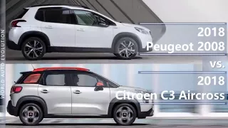 2018 Peugeot 2008 vs 2018 Citroen C3 Aircross (technical comparison)