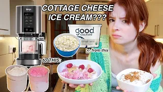 Is COTTAGE CHEESE Ice Cream Any Good? Easy 3 INGREDIENT HEALTHY ICE CREAM in Ninja CREAMi!!! GROSS??