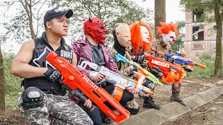 LTT Films : Special Police Silver Flash Nerf Guns Fight Criminal Group Tiger Mask Skill Nerf Mod
