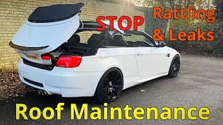 How to look after a convertible roof - Lubricate rubber seals with Gummi Pflege - BMW - Fix creaking