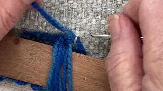 Surface Rya Knotting demonstrated on Finnish backing made by Taito Pirkanmaa Oy.