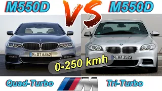 BMW DIESEL Ridiculous Quad-Turbo vs Tri-Turbo | M550d G30 vs M550d F10 | 0-100 + 0-200 + 0-250 km/h