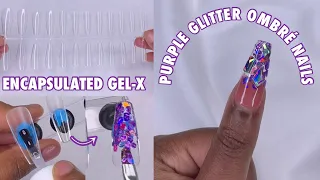 Simple Encapsulated Glitter Ombré | Easy Gel-X Nails at Home | Born Pretty Nude Gel | Watch Me Work