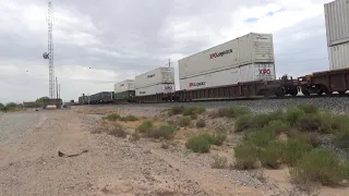 Union Pacific Stack train through Casa Grande,AZ with a nice crew