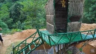 Build Swimming Pool Water Slide Around Amazing Secret Bamboo House