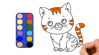 Kids Video: Animal Cat Drawing