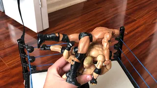 Brock Lesnar vs Bobby Lashley vs Goldberg action figure match