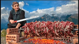 Incredibly Juicy Doner Kebab Cooked Over A Campfire In An Azerbaijani Village!