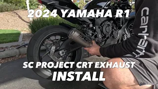 Installing the SC Project CRT exhaust on my 2024 Yamaha R1 | before/after sound test