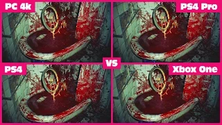 Resident Evil 7  - Graphics Comparison - PC 4K vs PS4 Pro 4K vs Xbox One S vs PS4 - UHD