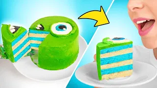 Delicioso pastel en forma de un popular monstruo verde