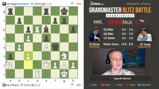 Nakamura - Carlsen, game 23, blitz 1+1