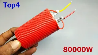 Diy Awesome Top4 Free Energy 80000W Generator How To Make Homemade Generator At Home