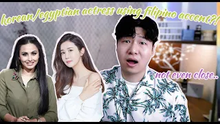 LEE DA HAE and EGYPTIAN actress imitating filipino accent.. * Not even close... * Trying hard..